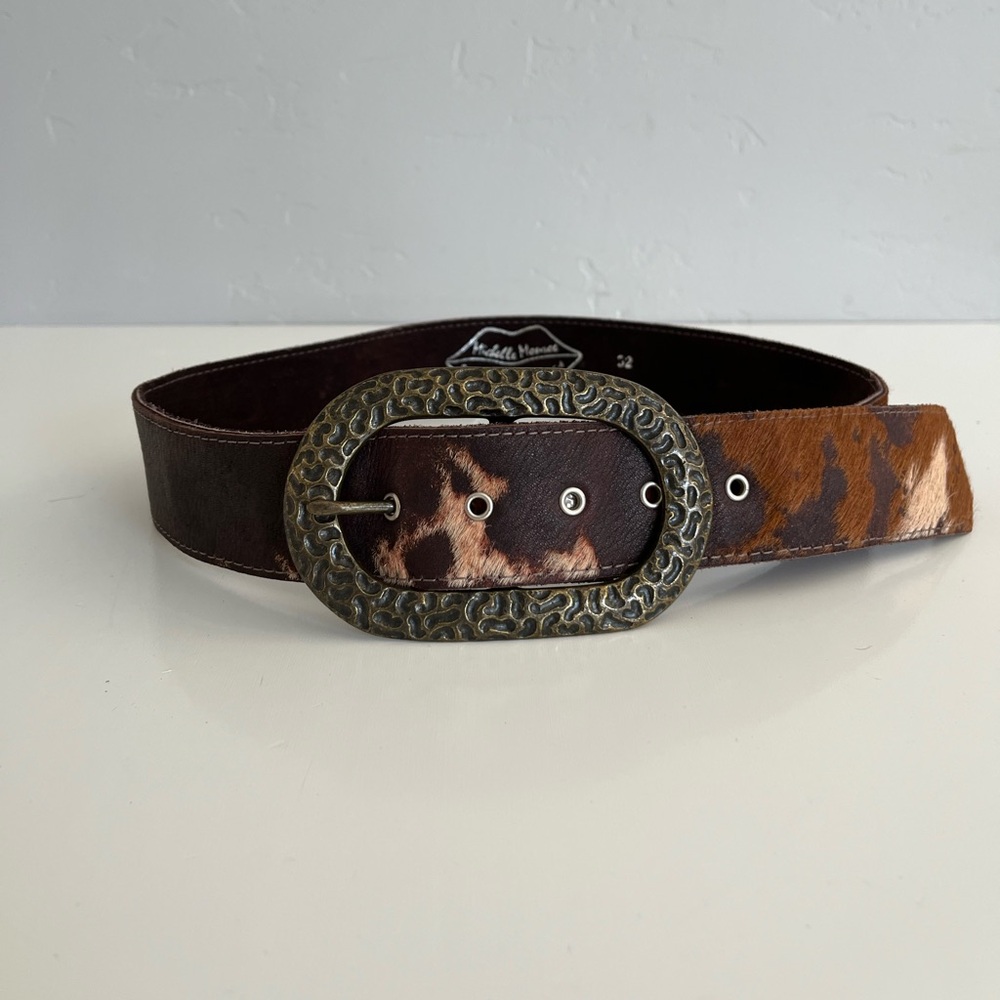 Y2K MICHELLE MONROE Pony-hair Leather Belt
